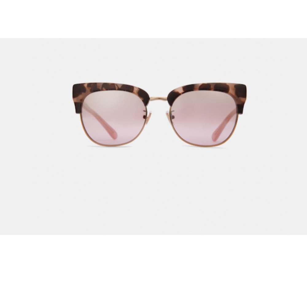 COACH SEMI RIMLESS PINK TORTOISE BOBBI SUNGLASSES ALL SEASONS - Picture 3 of 9